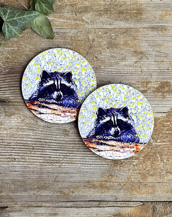 Podkładki pod kubek- Szop pracz- Ilustracja, BOSKE