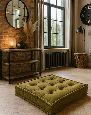 Futon materac francuski , Siedzisko na podłogę Velvet oliwka, nisza