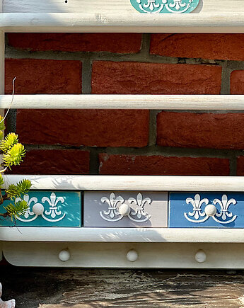 Półka kuchenna, shabby chic, drewniana, Monique Art