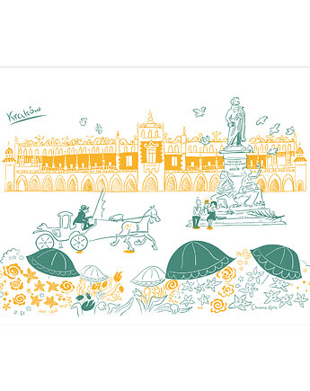 Plakat A4 Kraków Sukiennice, Gliniana Kura