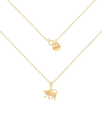 Pozłacany naszyjnik ze znakiem zodiaku Byk, MANJE