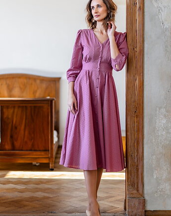 Romantyczna sukienka midi Estera Ciemny Róż, Krawczi