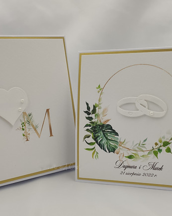 Kartka ślubna w pudełku z inicjałami, W38C, Anna Art and Crafts