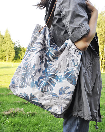 Torba tote XXL - print, monstera, PRACOWNIA 166