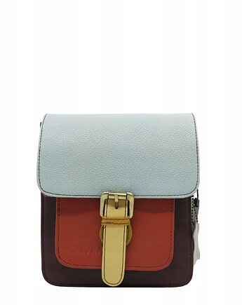 Torebka damska listonoszka kolorowa ze skrawków skórzana eko OLIVKA, Olivka Warsaw