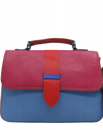 Torebka skórzana do ręki i na ramię, regulowany pasek, kolorowa eko OLIVKA, Olivka Warsaw