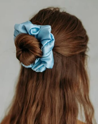 Scrunchies satynowa błękitna, TOSCA eko