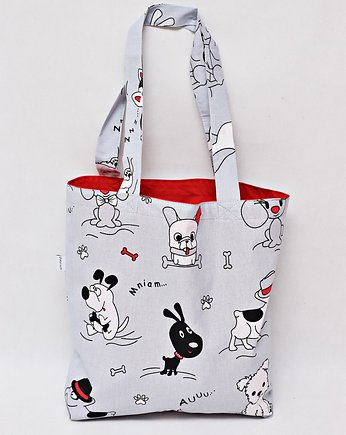 Torba na zakupy shopperka eko torba shopper torba psy siatka pieski, Uszyciuch