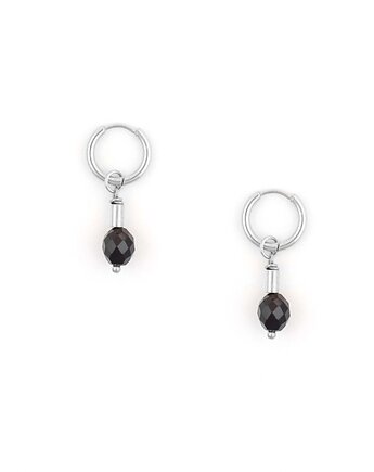 Kolczyki koła z Oliwką Onyksu Srebrna stal szlachetna, Kulka Bransoletki