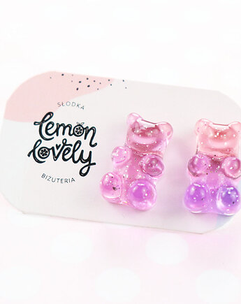 Misie żelki fiolet i róż z brokatem stal lub srebro, Lemon Lovely