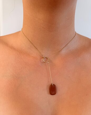 Srebrny naszyjnik ze szkłem morskim, bluewavestudio