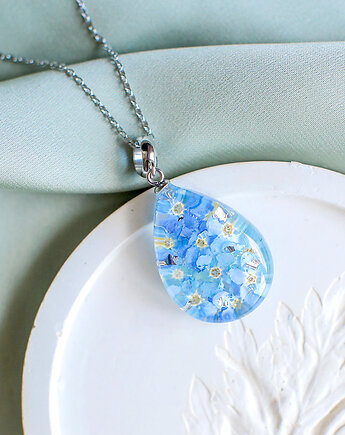 Wisiorek z niezapominajkami, nature gift