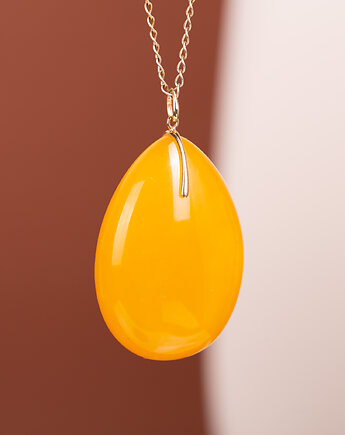 Złoty wisiorek z naturalnym bursztynem bałtyckim, Andorii by Baco