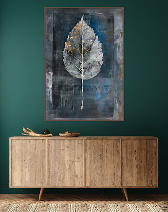 Abstrakcyjne liście - Plakat, druk - Chiński Orient, Harmonia Zen #79, Black Sapphire Art