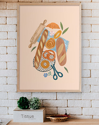 Chrupiące bagietki - plakat 50x70 cm, minimalmill