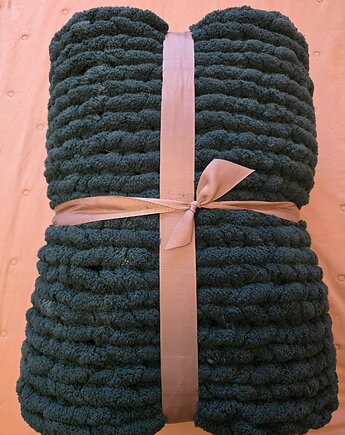 Koc, pled ręcznie pleciony, Made by Aga