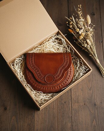 Torebka skórzana ręcznie robiona góralska Tzimol, SempreArte