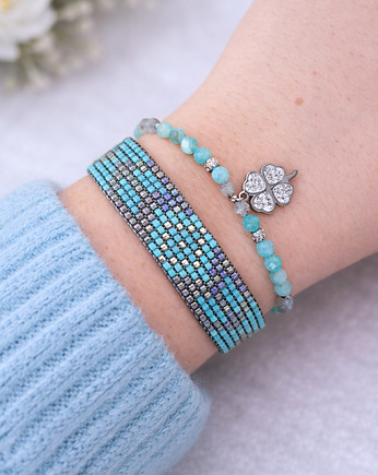 Zestaw bransoletek Azure Mist - Amazonit i Labradoryt, STAGHORN