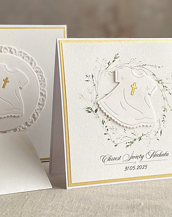 Pamiątka Chrztu Świętego dla chłopca - kartka w pudełku, 63F, Anna Art and Crafts