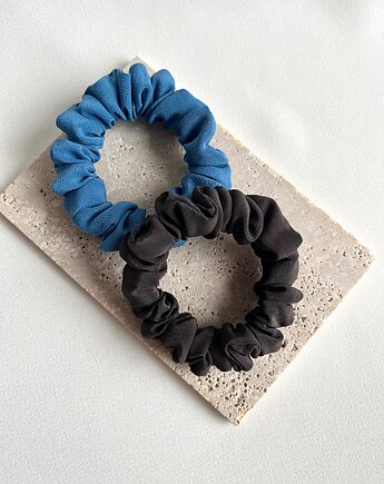 2 jedwabne gumki scrunchies Blue Silk & Brown Silk, Volie Line