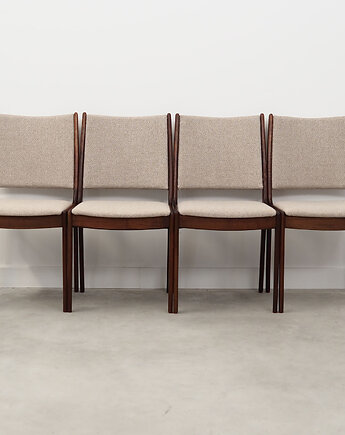Komplet czterech krzeseł tekowych, lata 70, duński design, Johannes Andersen, Przetwory design