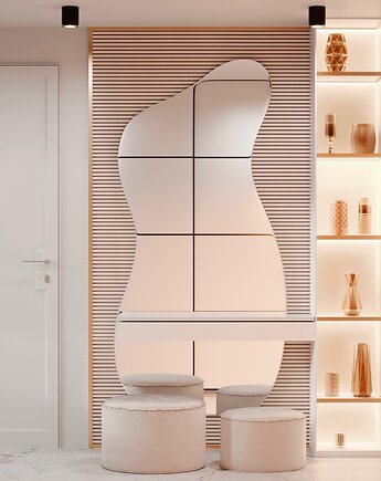 Dekoracyjne lustro o organicznym kształcie - ANGELIT 47 x 100 cm, EMRA WOOD DESIGN