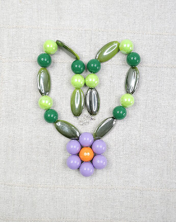 7041 Naszyjnik "Fioletowy kwiat", kama4you