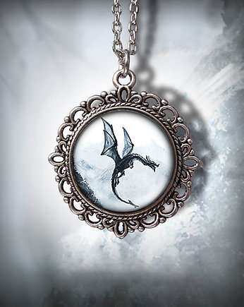 Medalion - Czarny smok - romantyczny, yenoo
