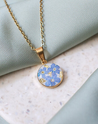 Wisiorek z niezapominajkami, nature gift