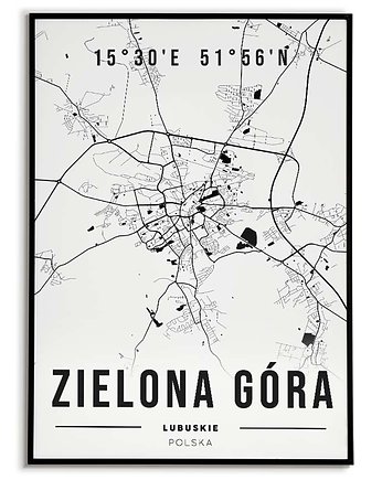 Plakat miasto POLSKA - ZIELONA GÓRA obraz MAPA, Bajkowe Obrazki