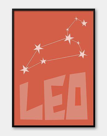 Plakat LEW - LEO Znaki Zodiaku Gwiazdozbiór, Pracownia Och Art