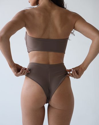 Chia Dół - Mokka Dół kąpielowy bikini z wysokim stanem, Agnieszka Martini