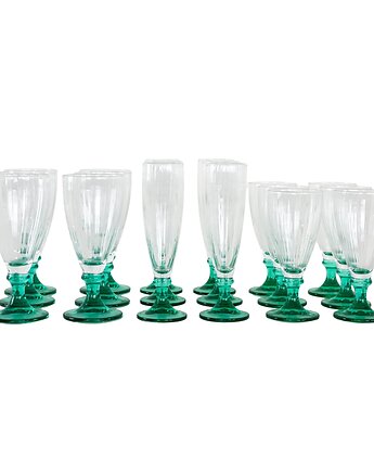 Zestaw kieliszków do wina i szampana, lata 70, produkcja: Włochy, Przetwory design