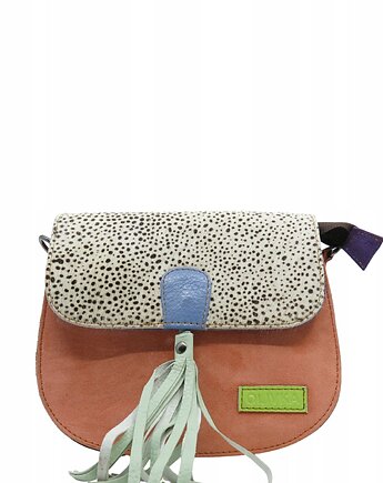 Torebka listonoszka zamszowa damska regulowany pasek kolorowa OLIVKA, Olivka Warsaw