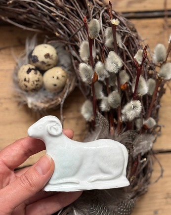 Baranek wielkanocny ręczne tworzony biały, Joanna Serafin design