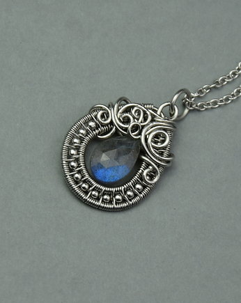 Wisiorek labradoryt wire wrapping, Agata Rozanska