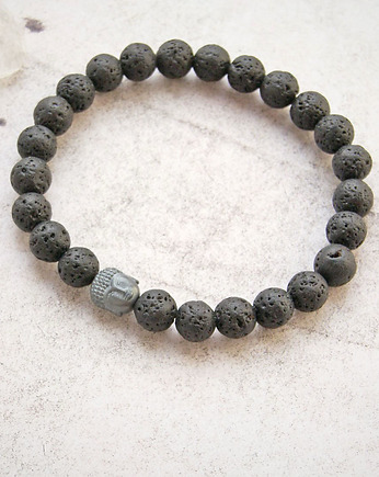 Męska bransoletka :: buddha & BLACK LAVA, kaktusia