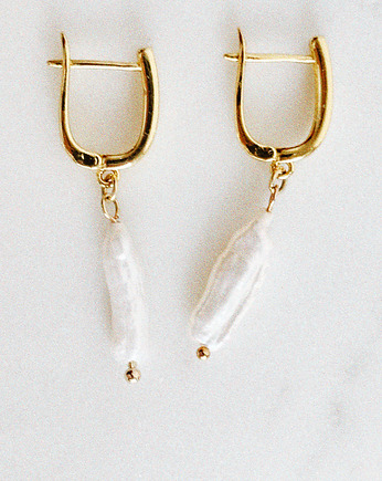 Kolczyki pozłacane z perłą, Chmolowska Jewellery