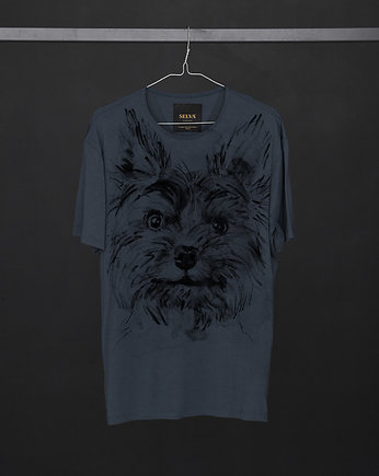 Yorkshire Terrier Men's T-shirt dark cool gray, OSOBY - Prezent dla męża