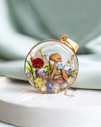 Naszyjnik z leśną kompozycją, nature gift
