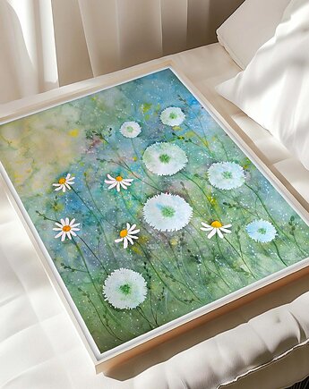 Oryginalna akwarela. Dmuchawce 40x50cm, Malgorzata Domanska