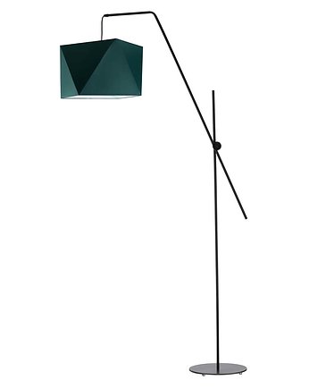 Czarna lampa podłogowa na długim wysięgniku TOLEDO, LYSNE