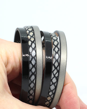 Bransoletka czarno-szaro-perłowa, Kociokwik Jewelry