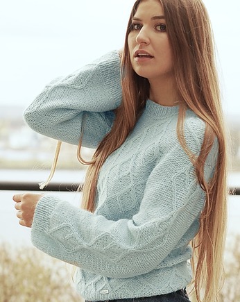 Błękitno-miętowy sweter, MonDu