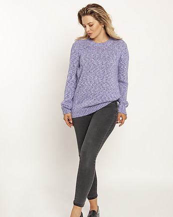 Prosty sweter - SWE244 niebieski melanż, MKMswetry