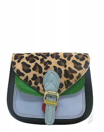 Torebka listonoszka damska skórzana pasek klapka wzór oryginalna OLIVKA, Olivka Warsaw