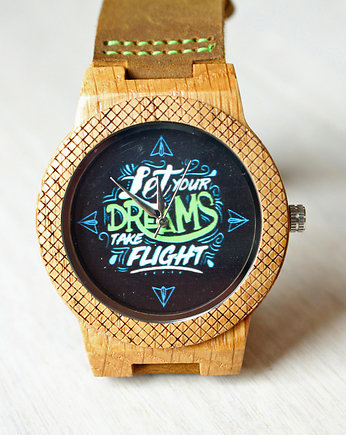 Drewniany zegarek  LET YOUR DREAMS TAKE FLIGHT, EkoCraft