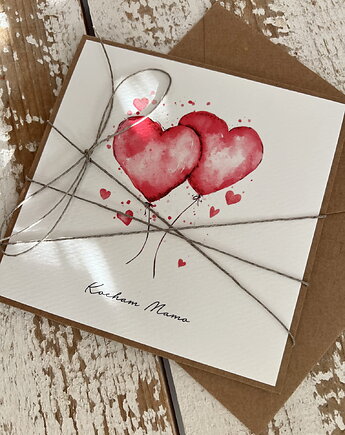 Wyjątkowa kartka ręcznie robiona na walentynki, sorte