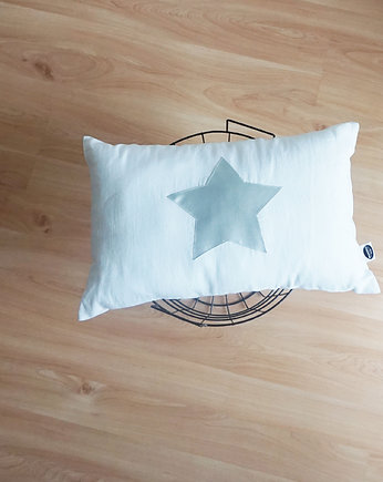 Lniana poduszka ze srebrną gwiazdką Boho, Nukko Design