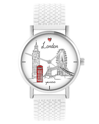Zegarek - Londyn - silikonowy, biały, yenoo